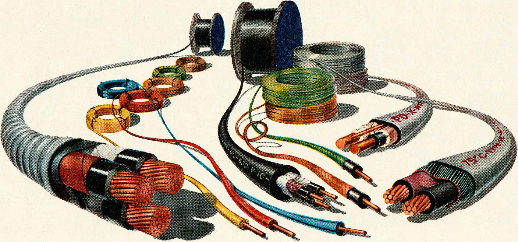 Assortment of industrial wires